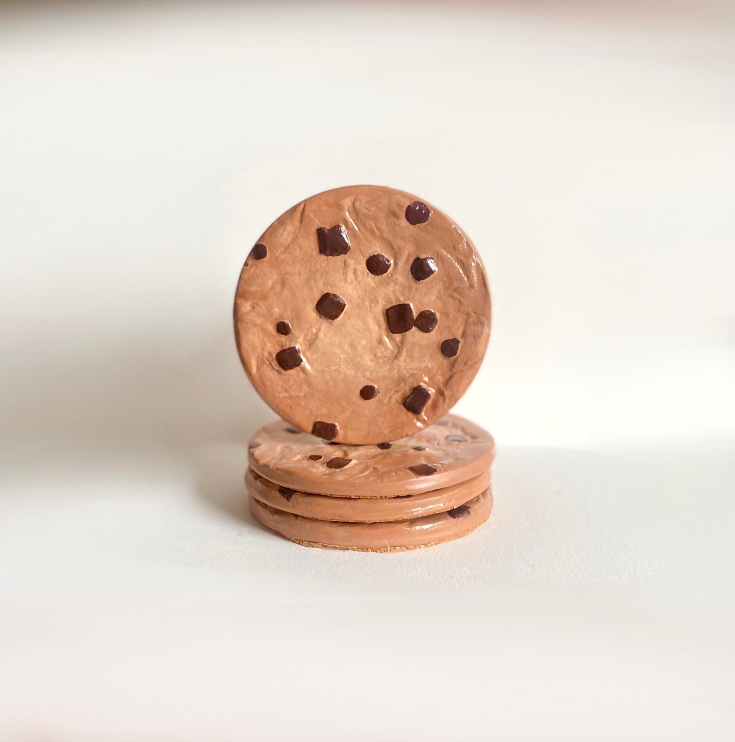 Chocolate chip cookie coaster set of 4