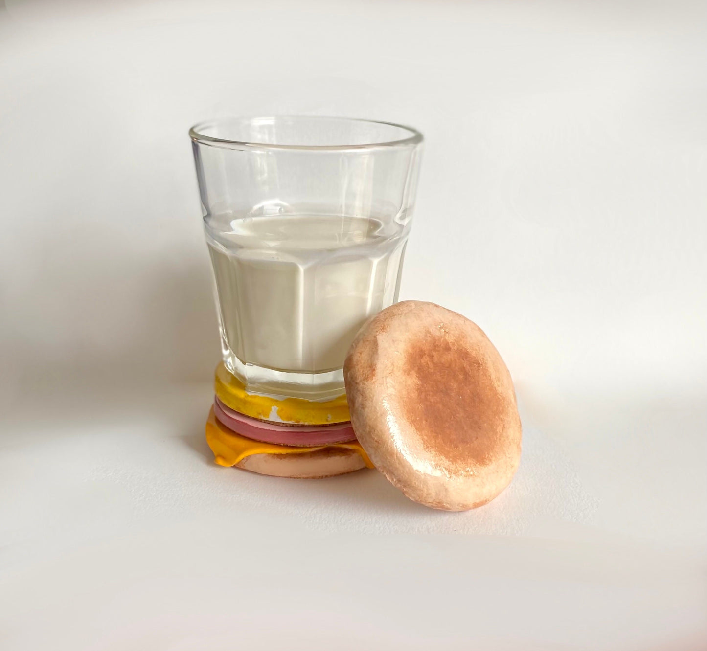 Breakfast sandwich coaster set