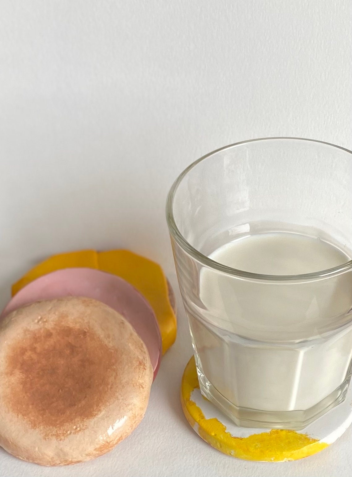 Breakfast sandwich coaster set