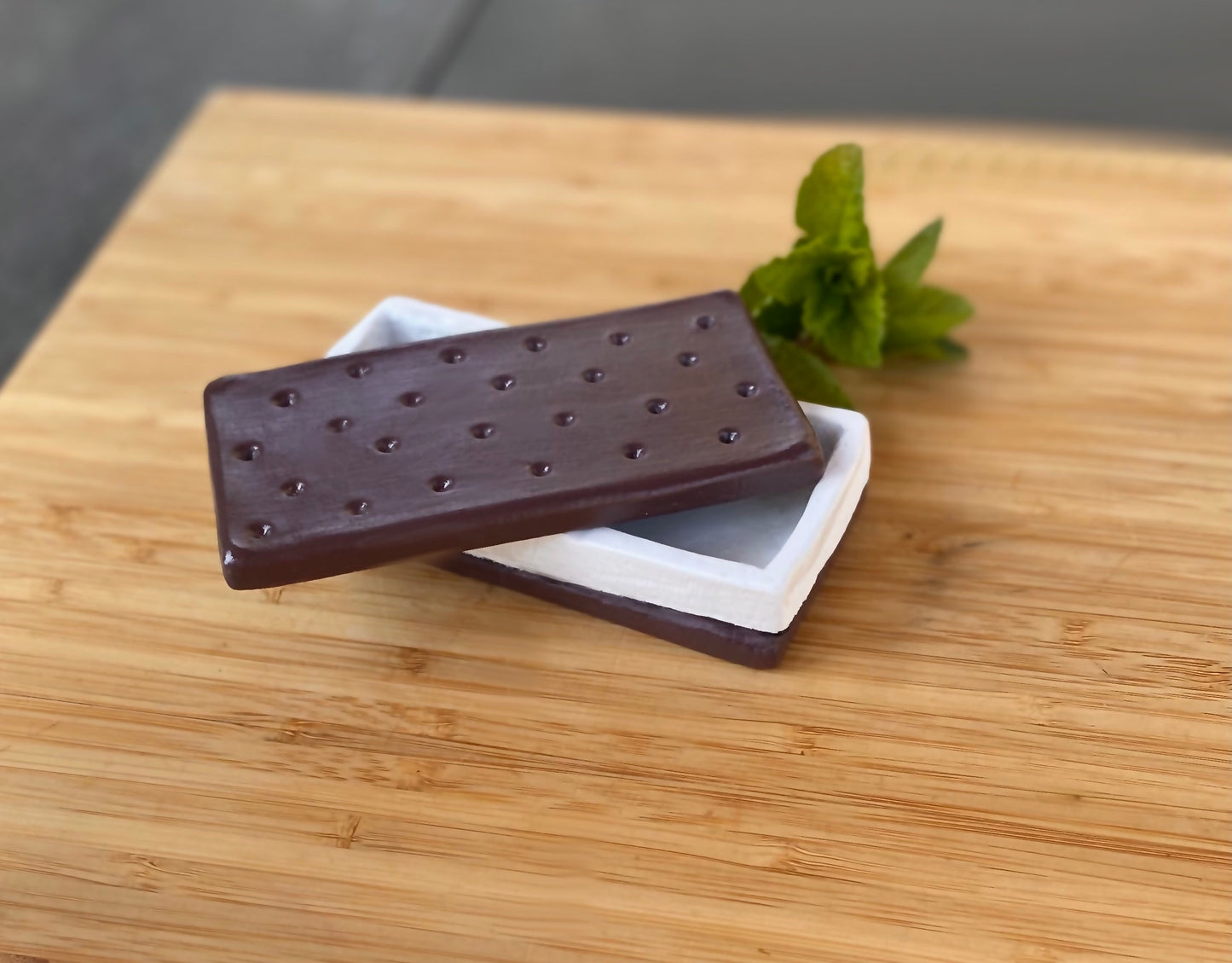 Ice cream sandwich unique jewelry box, food art home decor for a fun gift and sculpture statement piece, handmade