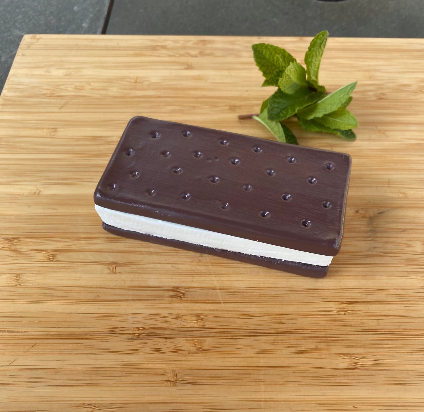 Ice cream sandwich unique jewelry box, food art home decor for a fun gift and sculpture statement piece, handmade