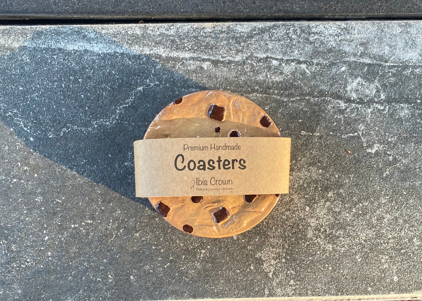 Chocolate chip cookie coaster set of 4