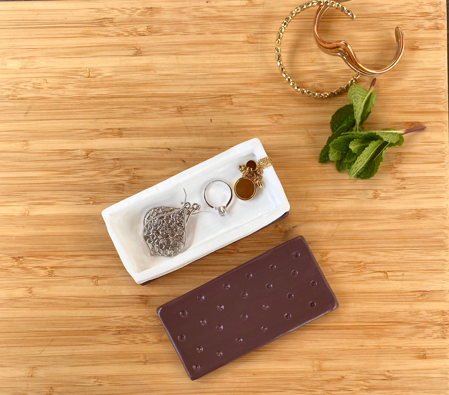 Ice cream sandwich unique jewelry box, food art home decor for a fun gift and sculpture statement piece, handmade
