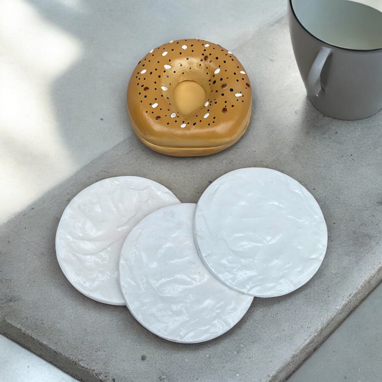 Bagel Coaster set of 4