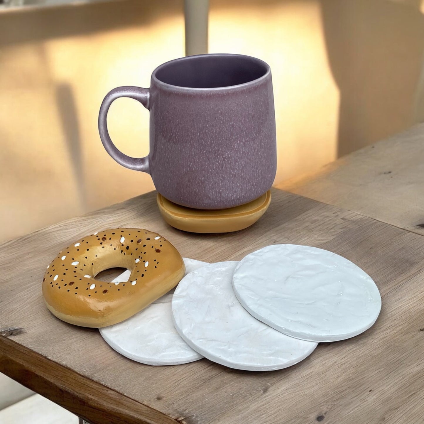 Bagel Coaster set of 4