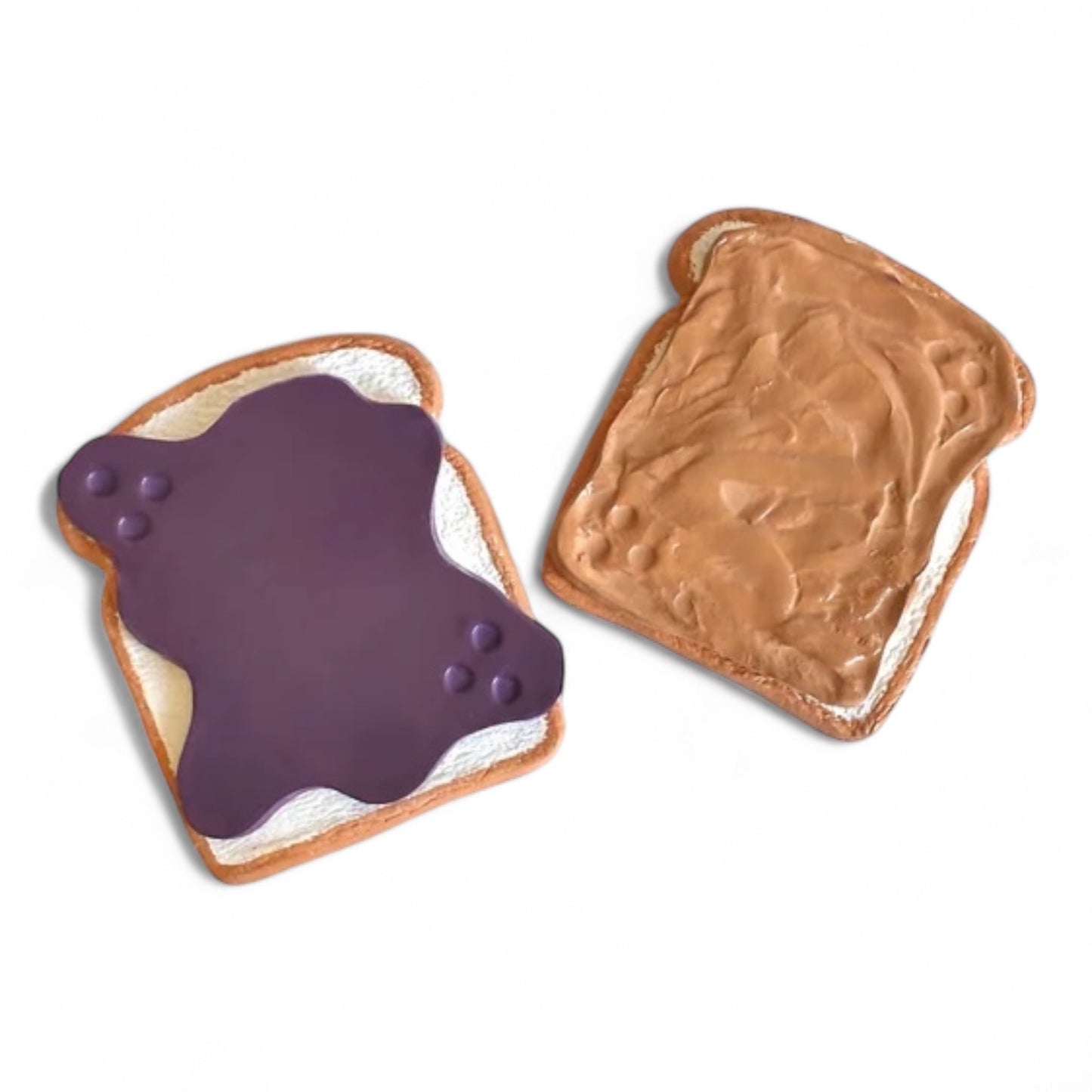 Peanut butter and jelly coaster sandwich set of 4, handmade clay coaster set, PBJ faux food unique home decor unique handmade gifts for home