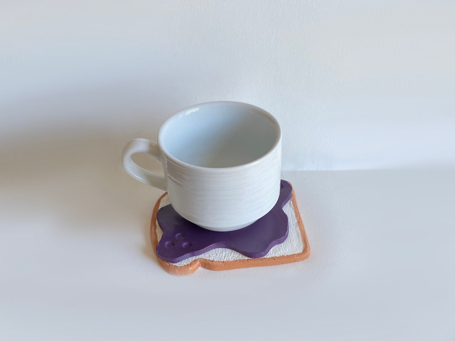 Peanut butter and jelly coaster sandwich set of 4, handmade clay coaster set, PBJ faux food unique home decor unique handmade gifts for home